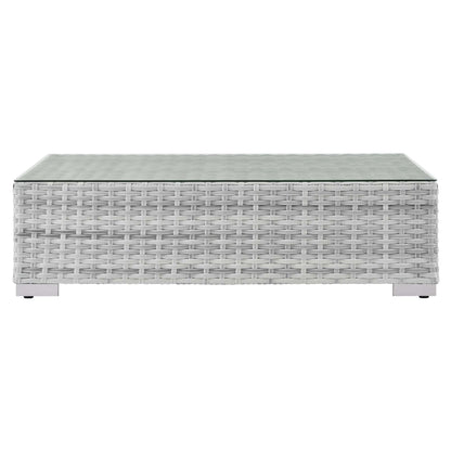 Convene Outdoor Patio Wicker Rattan Coffee Table in Light Gray by Modway Coffee Table Modway 