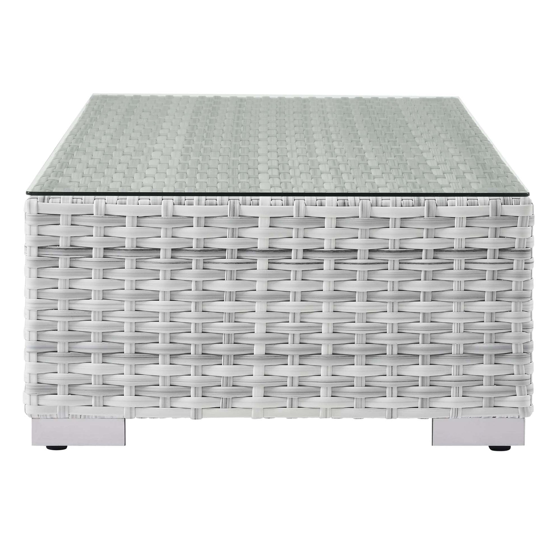 Convene Outdoor Patio Wicker Rattan Coffee Table in Light Gray by Modway Coffee Table Modway 