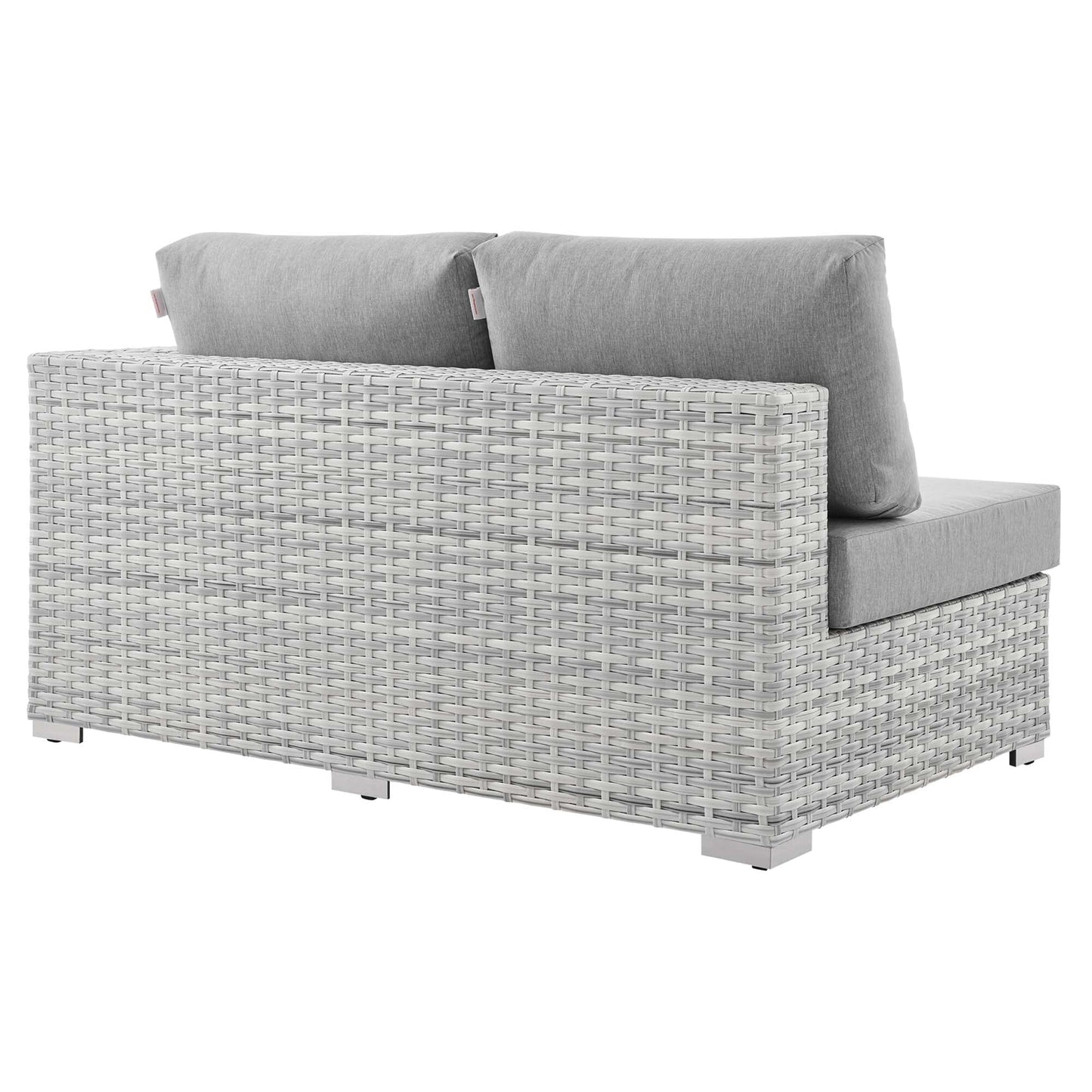 Convene Outdoor Patio Wicker Rattan Left-Arm Loveseat (Light Gray / Gray) by Modway Sectional Piece Modway 