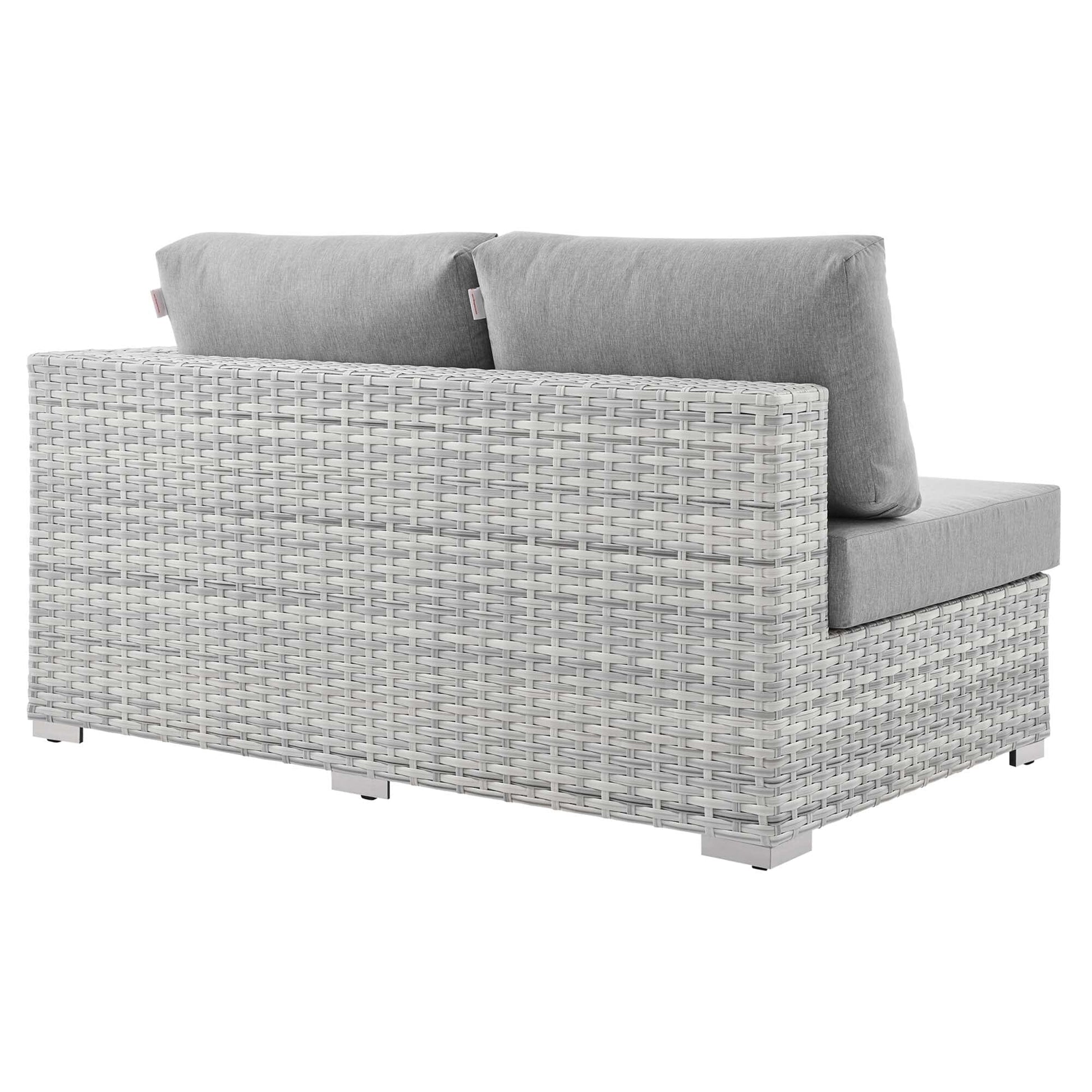 Convene Outdoor Patio Wicker Rattan Left-Arm Loveseat (Light Gray / Gray) by Modway Sectional Piece Modway 
