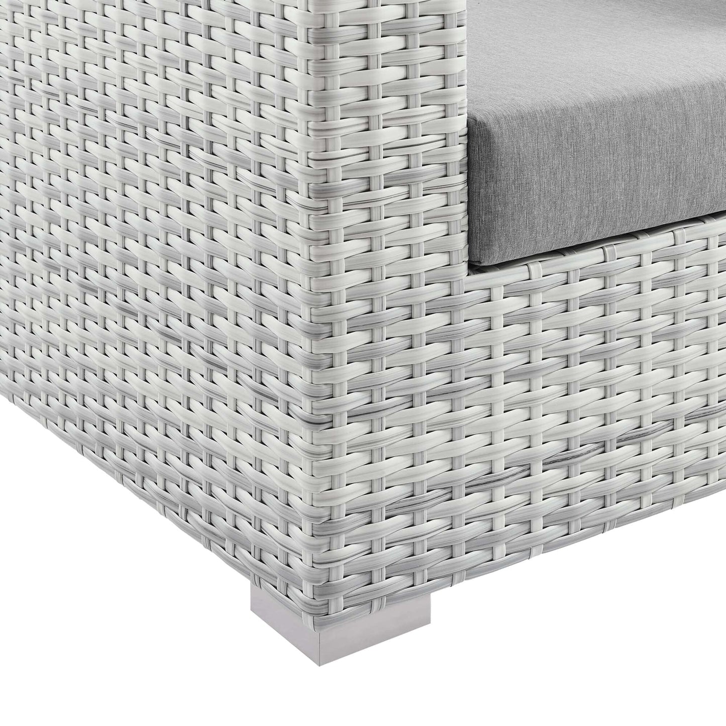 Convene Outdoor Patio Wicker Rattan Left-Arm Loveseat (Light Gray / Gray) by Modway Sectional Piece Modway 