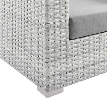 Convene Outdoor Patio Wicker Rattan Left-Arm Loveseat (Light Gray / Gray) by Modway Sectional Piece Modway 