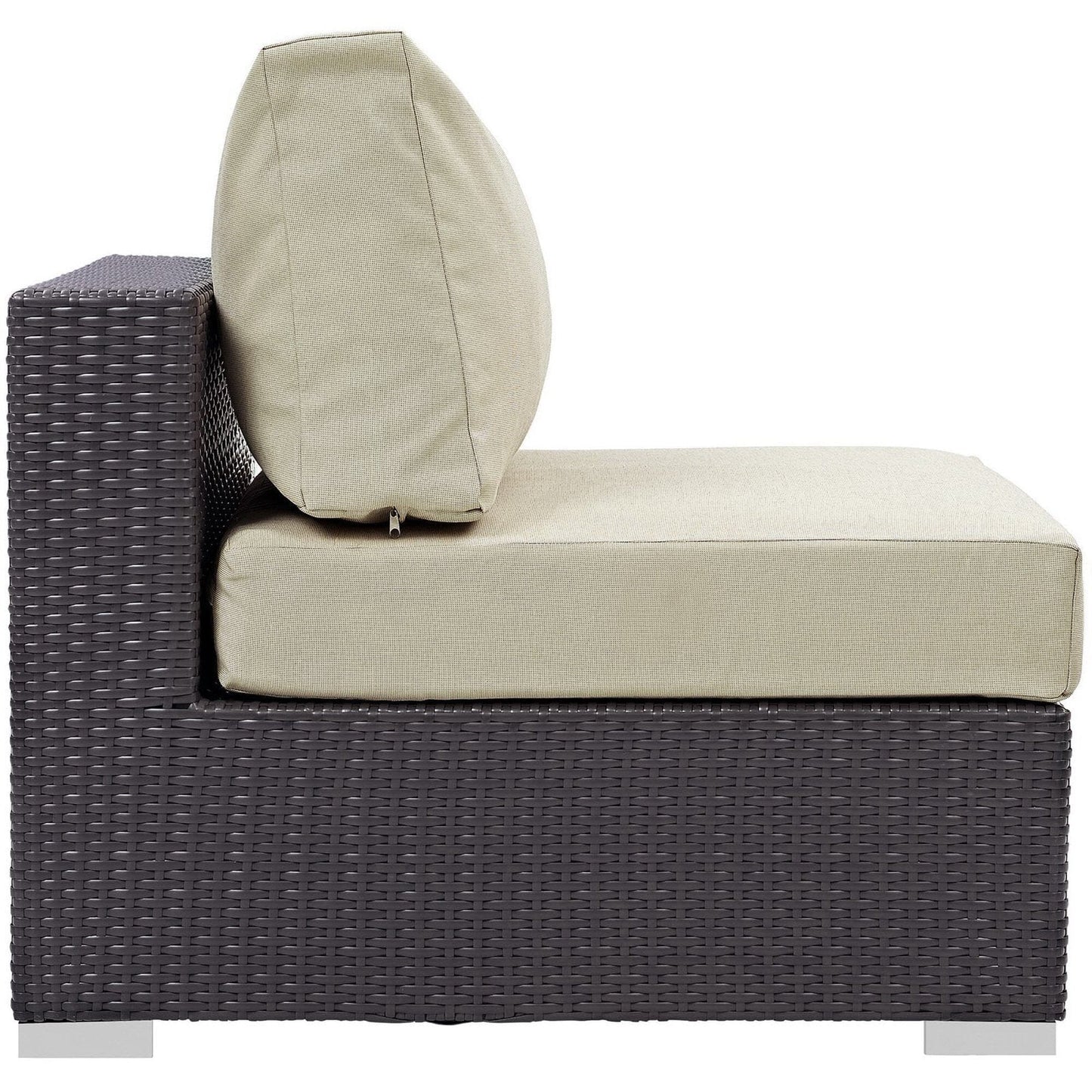 Convene Outdoor Patio Wicker Rattan Loveseat in Espresso Beige by Modway Sectional Piece Modway 