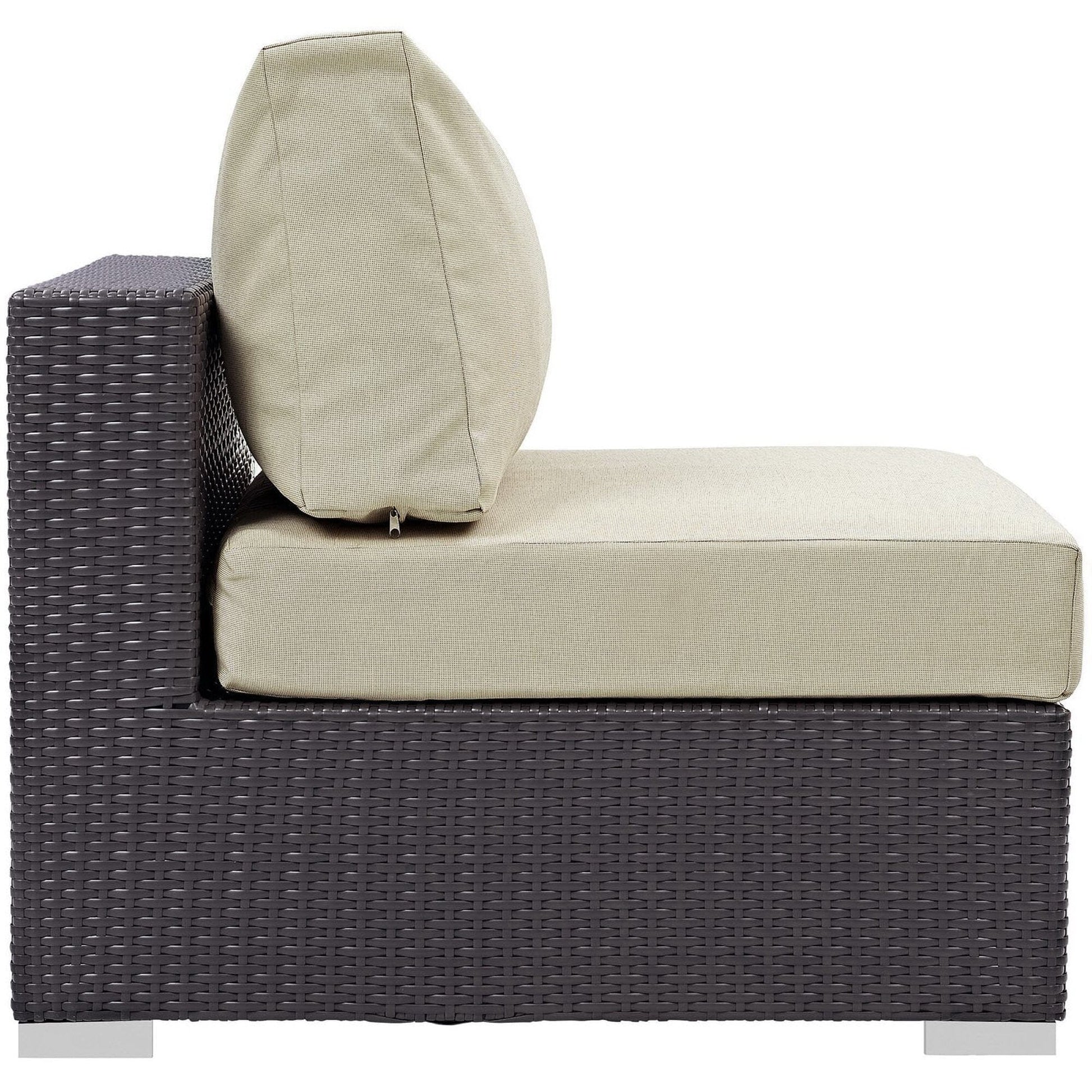 Convene Outdoor Patio Wicker Rattan Loveseat in Espresso Beige by Modway Sectional Piece Modway 