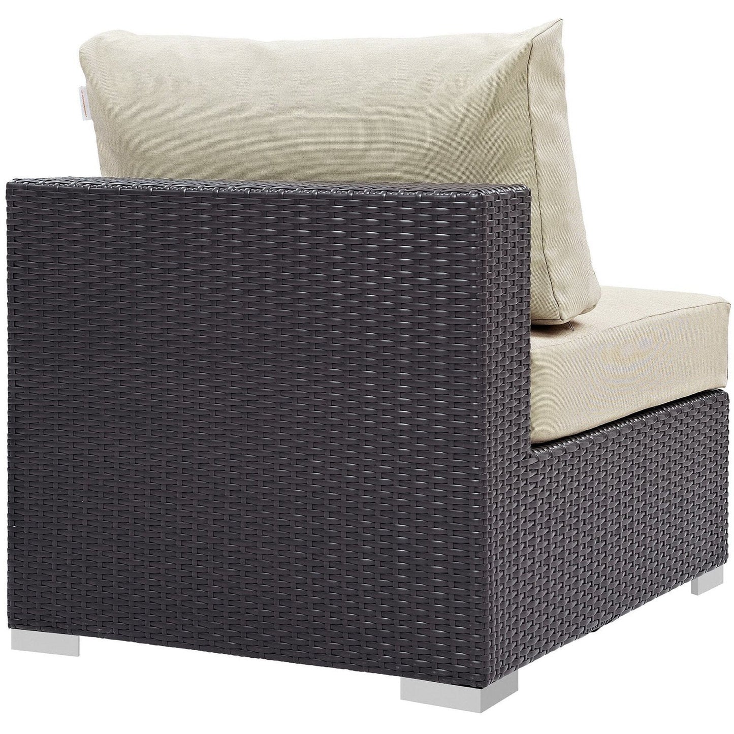 Convene Outdoor Patio Wicker Rattan Loveseat in Espresso Beige by Modway Sectional Piece Modway 
