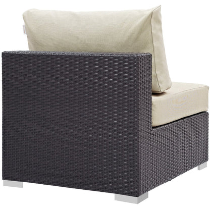 Convene Outdoor Patio Wicker Rattan Loveseat in Espresso Beige by Modway Sectional Piece Modway 