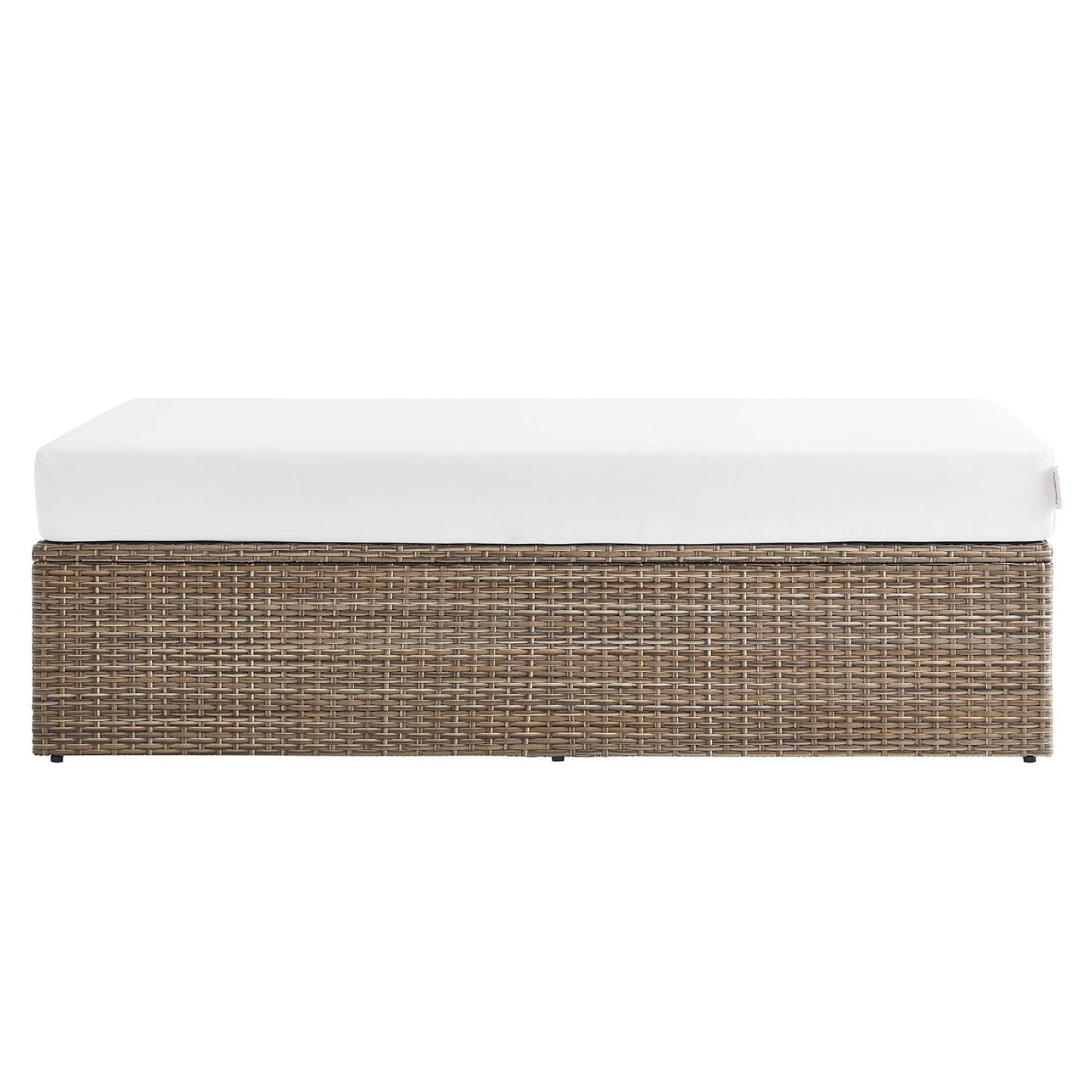 Convene Outdoor Patio Wicker Rattan Rectangle Ottoman (Cappuccino / White) by Modway Ottoman Modway 