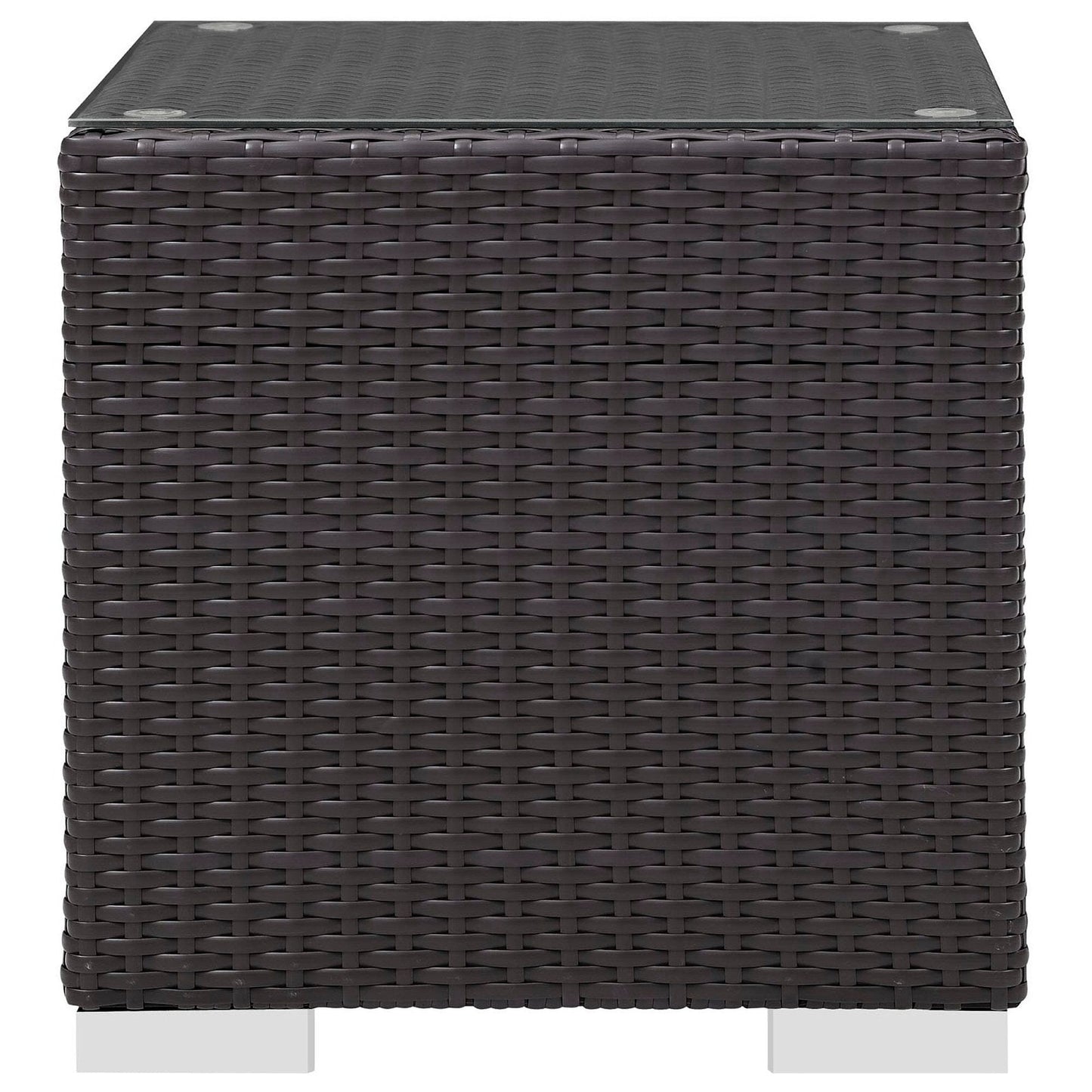 Convene Outdoor Patio Wicker Rattan Side Table (Espresso) by Modway Side Table Modway 