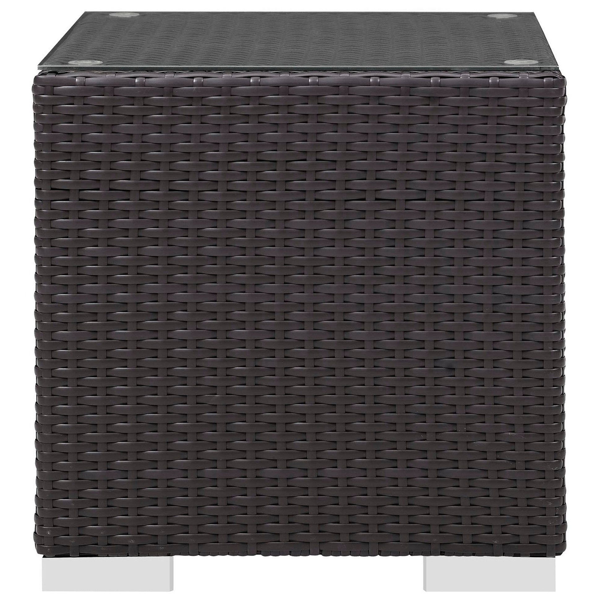 Convene Outdoor Patio Wicker Rattan Side Table (Espresso) by Modway Side Table Modway 