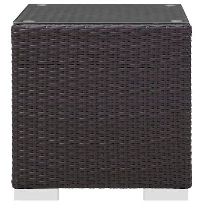 Convene Outdoor Patio Wicker Rattan Side Table (Espresso) by Modway Side Table Modway 
