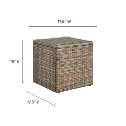 Convene Outdoor Patio Wicker Rattan Side Table in Brown by Modway Side Table Modway 