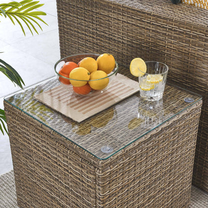 Convene Outdoor Patio Wicker Rattan Side Table in Brown by Modway Side Table Modway 