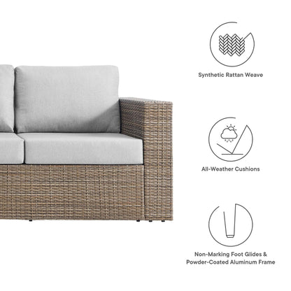 Convene Outdoor Patio Wicker Rattan Sofa in Cappuccino Gray by Modway Sofa Modway 