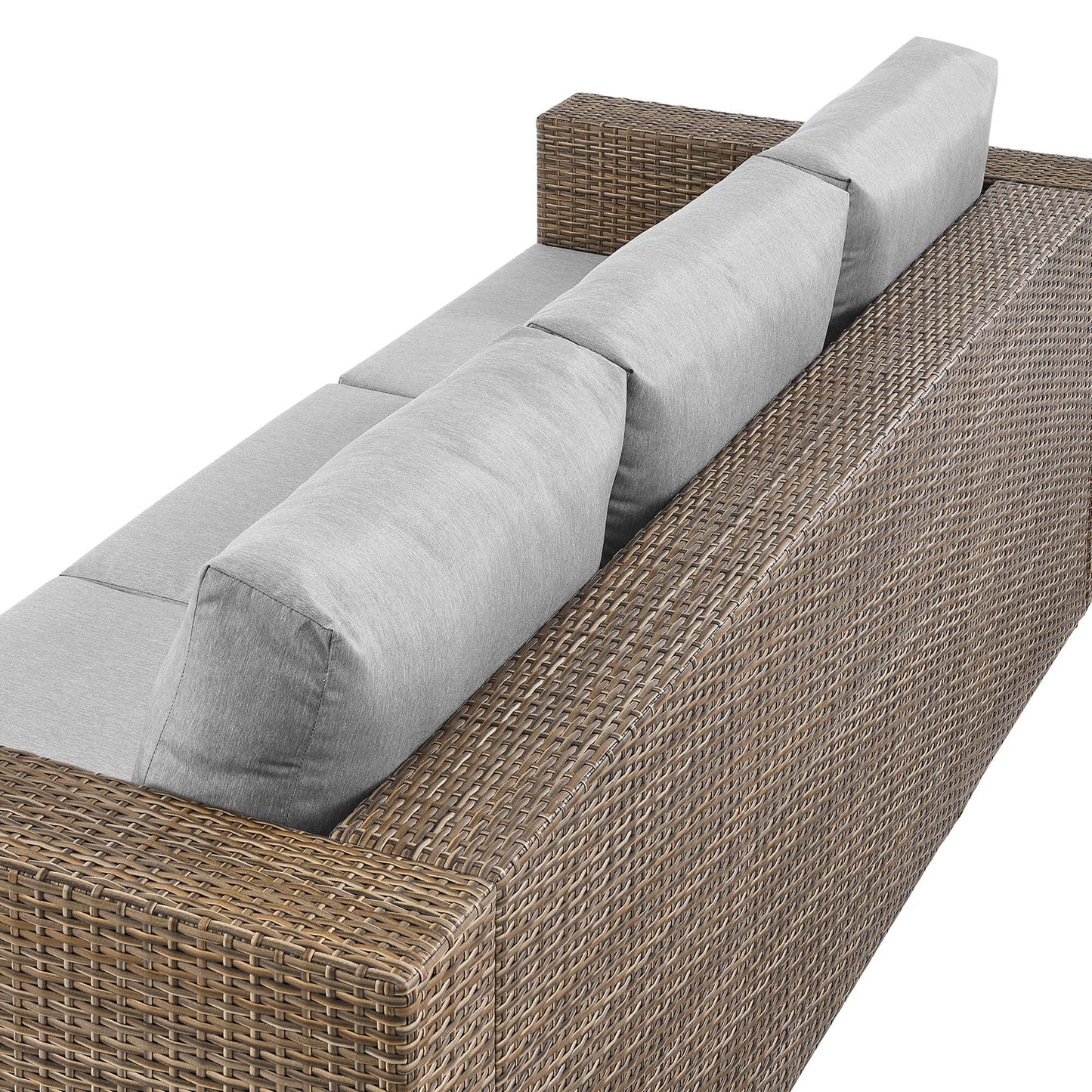 Convene Outdoor Patio Wicker Rattan Sofa in Cappuccino Gray by Modway Sofa Modway 