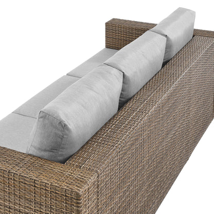 Convene Outdoor Patio Wicker Rattan Sofa in Cappuccino Gray by Modway Sofa Modway 