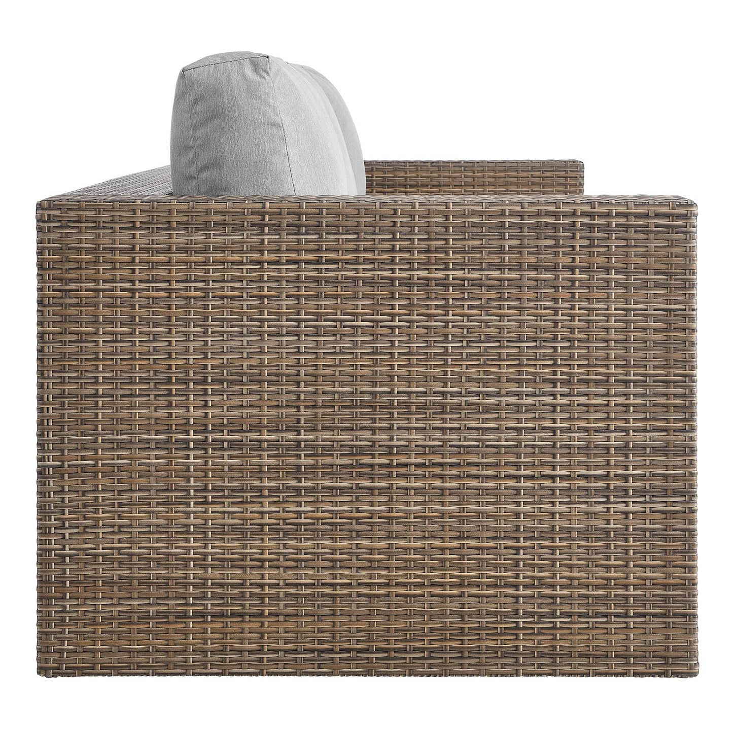 Convene Outdoor Patio Wicker Rattan Sofa in Cappuccino Gray by Modway Sofa Modway 