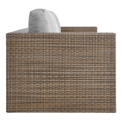 Convene Outdoor Patio Wicker Rattan Sofa in Cappuccino Gray by Modway Sofa Modway 