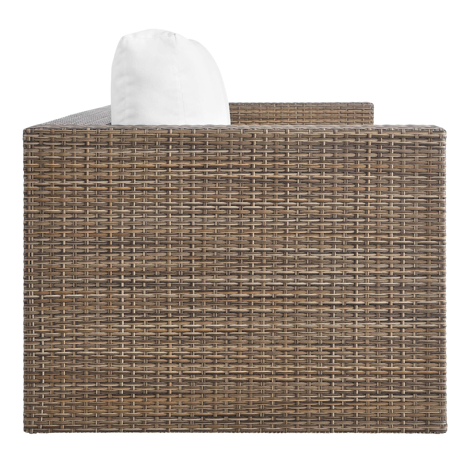 Convene Outdoor Patio Wicker Rattan Sofa in Cappuccino White by Modway Sofa Modway 