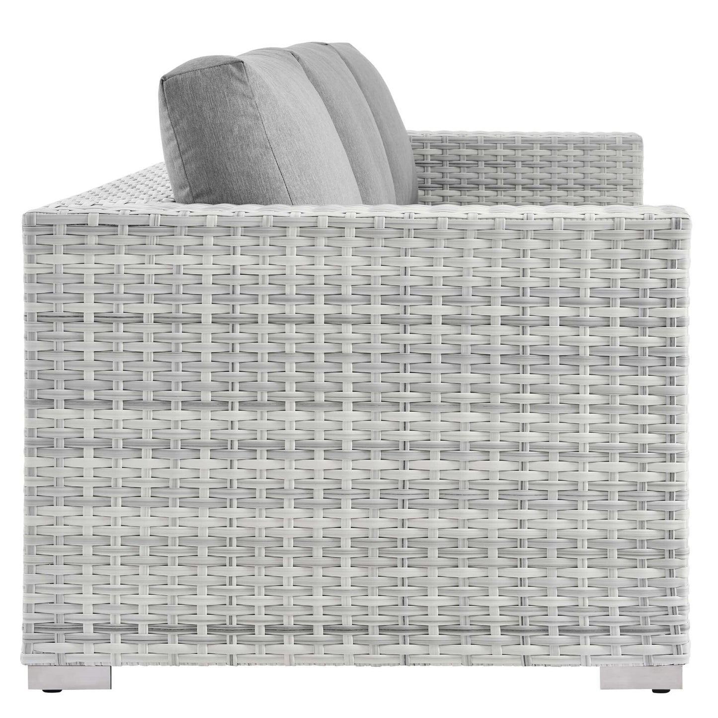 Convene Outdoor Patio Wicker Rattan Sofa in Light Gray Gray by Modway Sofa Modway 
