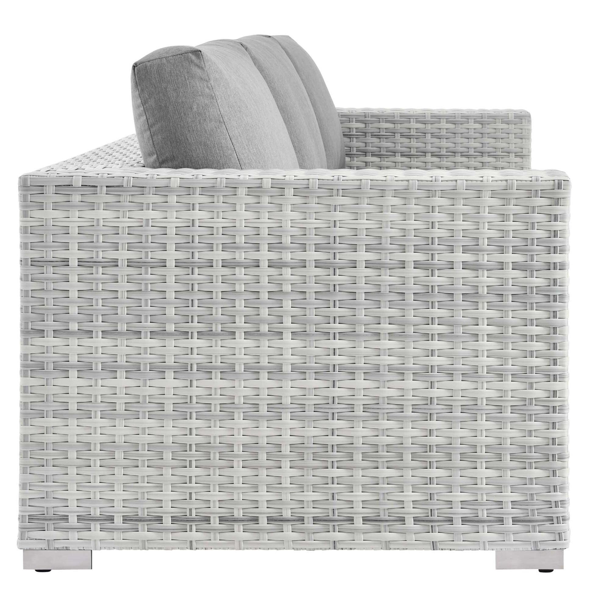 Convene Outdoor Patio Wicker Rattan Sofa in Light Gray Gray by Modway Sofa Modway 