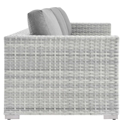 Convene Outdoor Patio Wicker Rattan Sofa in Light Gray Gray by Modway Sofa Modway 