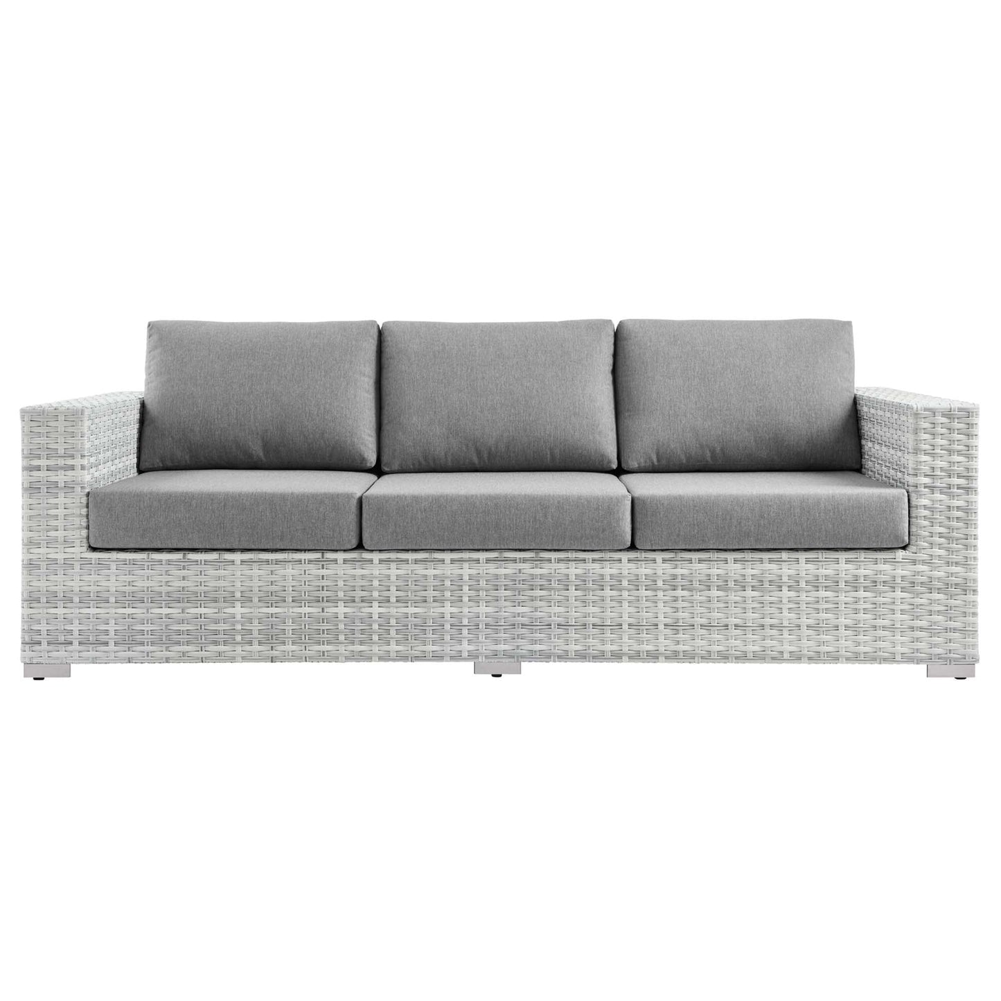 Convene Outdoor Patio Wicker Rattan Sofa in Light Gray Gray by Modway Sofa Modway 