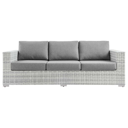 Convene Outdoor Patio Wicker Rattan Sofa in Light Gray Gray by Modway Sofa Modway 