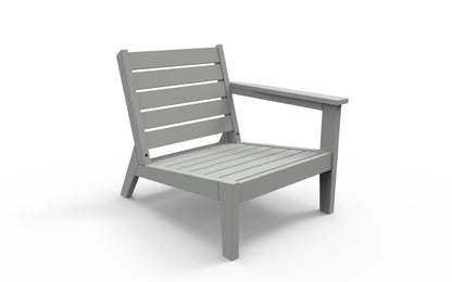 DEX Modular Lounge Chair Left (RAF) (Cushions Included) by Seaside Casual Outdoor Modular Seating Seaside Casual Furniture Gray 