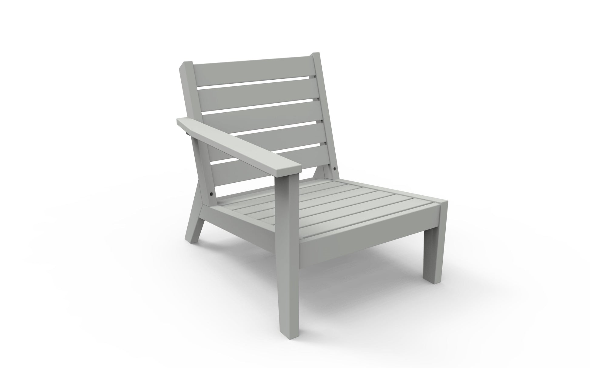 DEX Modular Lounge Chair Right (LAF) (Cushions Included) by Seaside Casual Outdoor Modular Seating Seaside Casual Furniture Gray 