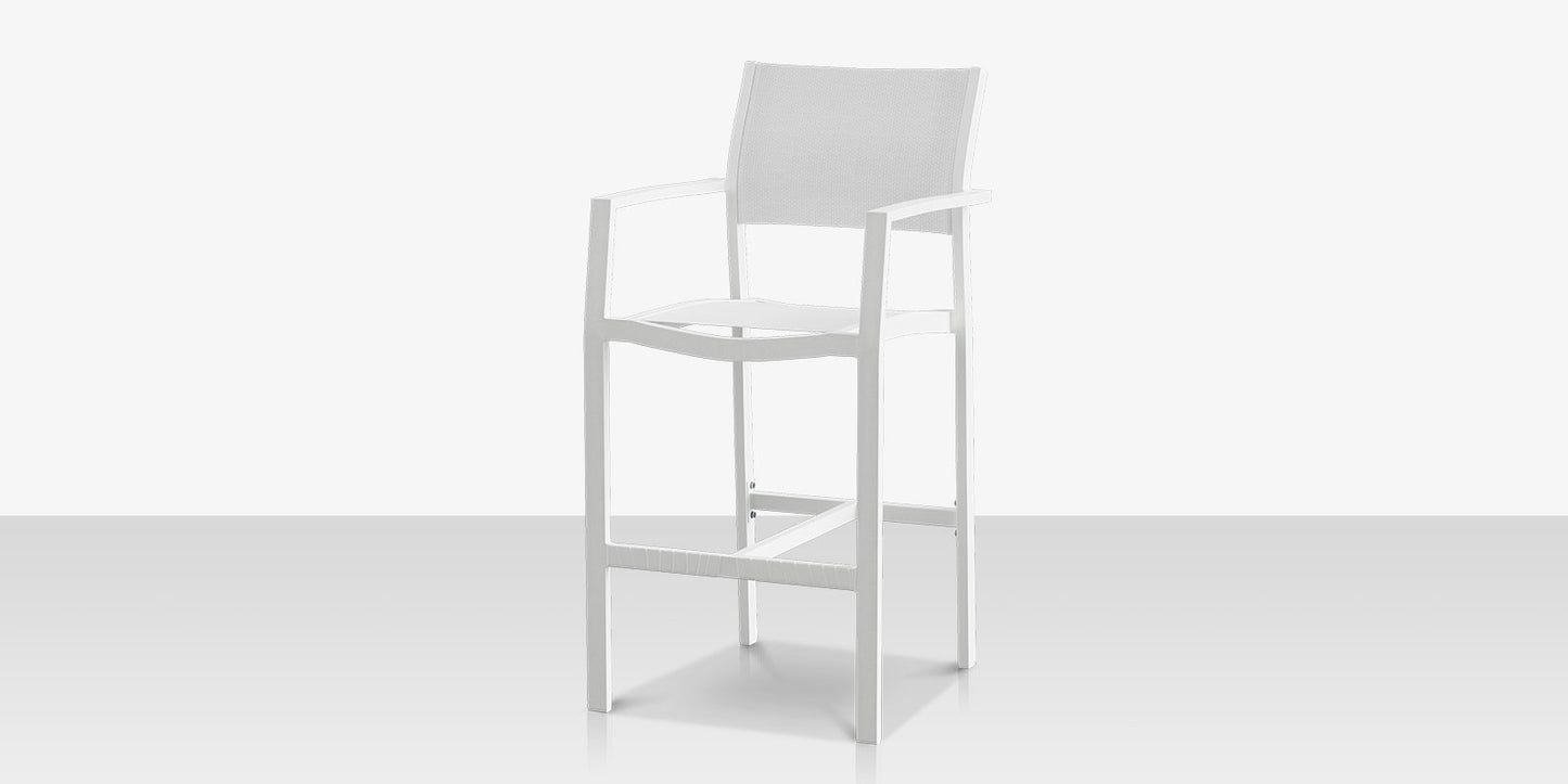 Fusion Bar Arm Chair - Tex White Frame / White Phifertex Sling by DecoScape (3001-173)