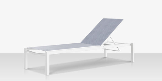 Fusion Armless Chaise - Tex White - Seabreeze Sling by DecoScape (3001-134)