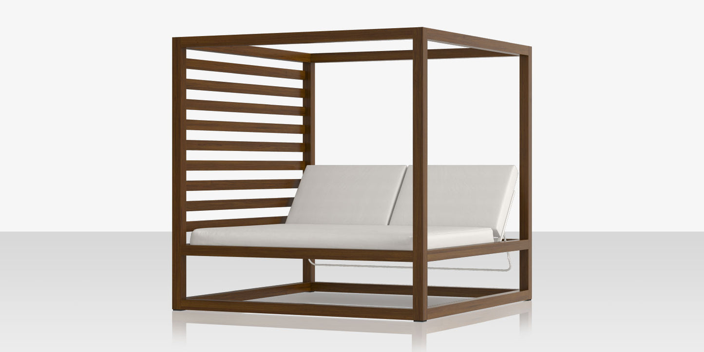 Breeze Cabana 8' Optional: Aluminum Wood Grain Slats - Left Side by DecoScape (3406-2001)