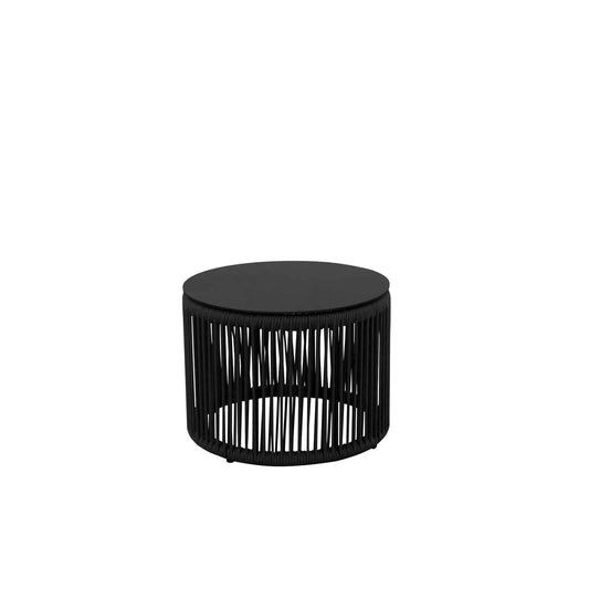 Skye Side Table (Round) - Black Rope by DecoScape (3303-322)