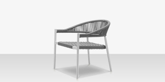 Skye Club Chair - Tex White w Gray Durarope by DecoScape (3303-101)