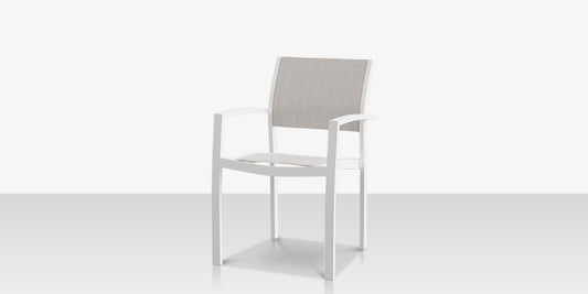 Fusion Dining Arm Chair - Tex White Frame / Cloud Duo Sling by DecoScape (3001-163)