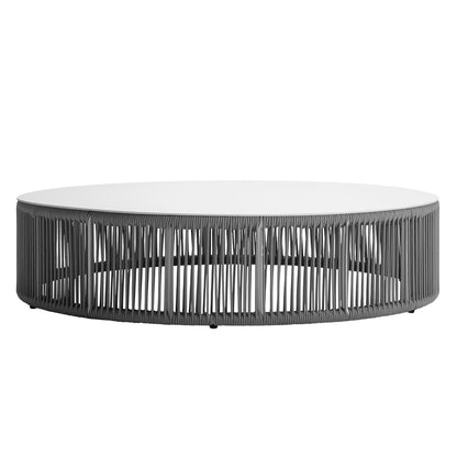 Skye Coffee Table (Round) - Gray Rope by DecoScape (3303-321)
