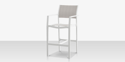 Fusion Bar Arm Chair - Tex White Frame / Cloud Duo Sling by DecoScape (3001-173)