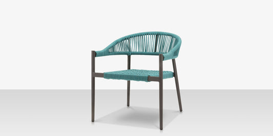 Skye Club Chair - Tex Gray w Teal-Gray Durarope by DecoScape (3303-101)