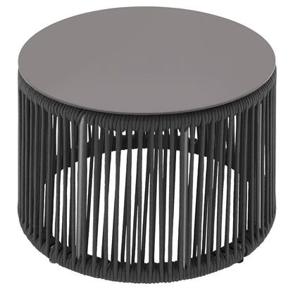 Skye Small Coffee Table (Round) - Gray Rope by DecoScape (3303-320)