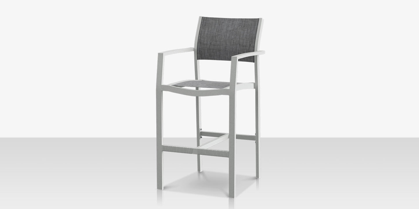 Fusion Bar Arm Chair - Kessler Silver Frame / Slate Sling by DecoScape (3001-173)