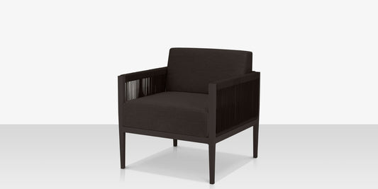 Skye Club Chair - Style 2 - Tex Black with Black Durarope by DecoScape (3303-101)