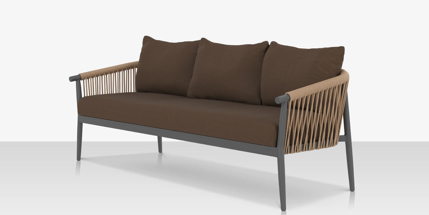 Vines Sofa - Tex Gray Frame / Brown Rope by DecoScape (1035-103)