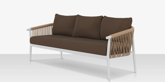 Vines Sofa - Tex White Frame / Tan Rope by DecoScape (1035-103)