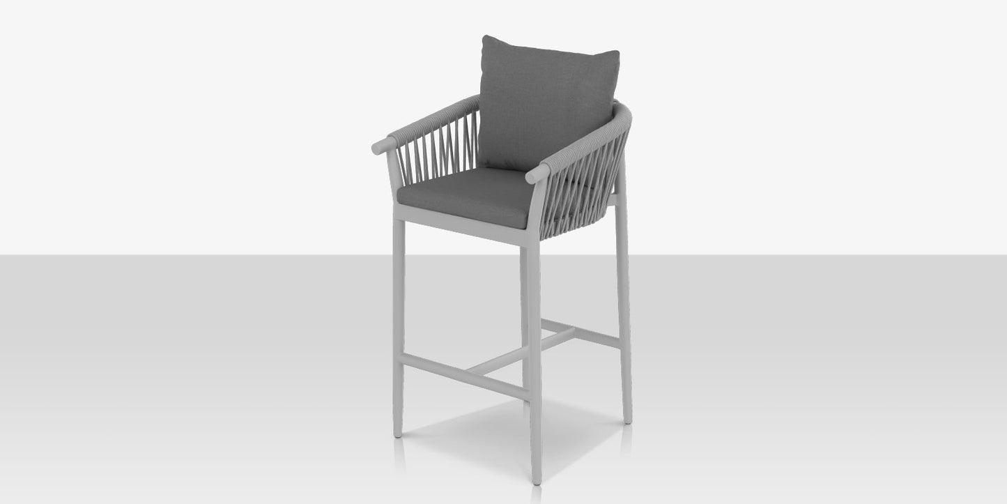 Vines Bar Arm Chair - Kessler Silver Frame / Silver Rope by DecoScape (1035-173)