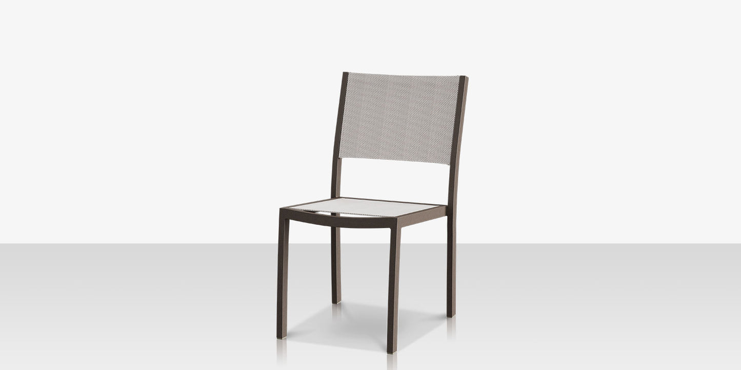Fusion Dining Side Armless Chair - Tex Gray Frame / Cloud Duo Sling by DecoScape (3001-162)