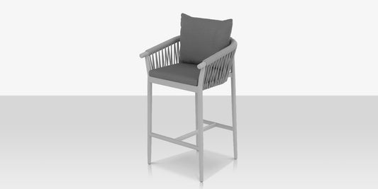 Vines Bar Arm Chair - Kessler Silver Frame / Silver Rope by DecoScape (1035-173)
