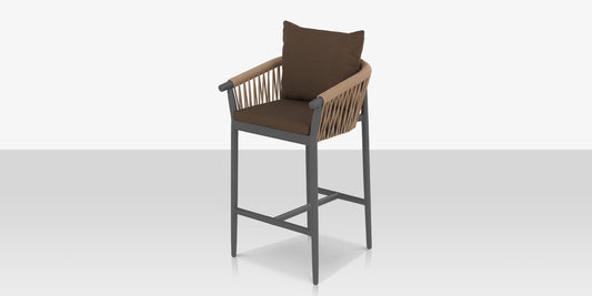 Vines Bar Arm Chair - Tex Gray Frame / Brown Rope by DecoScape (1035-173)