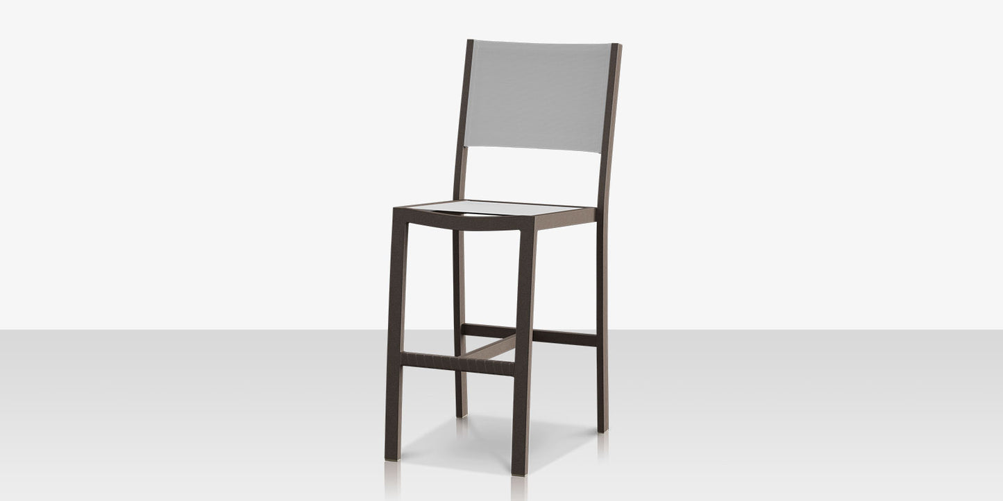 Fusion Bar Side Armless Chair - Tex Gray Frame / Cloud Gray Sling by DecoScape (3001-172)