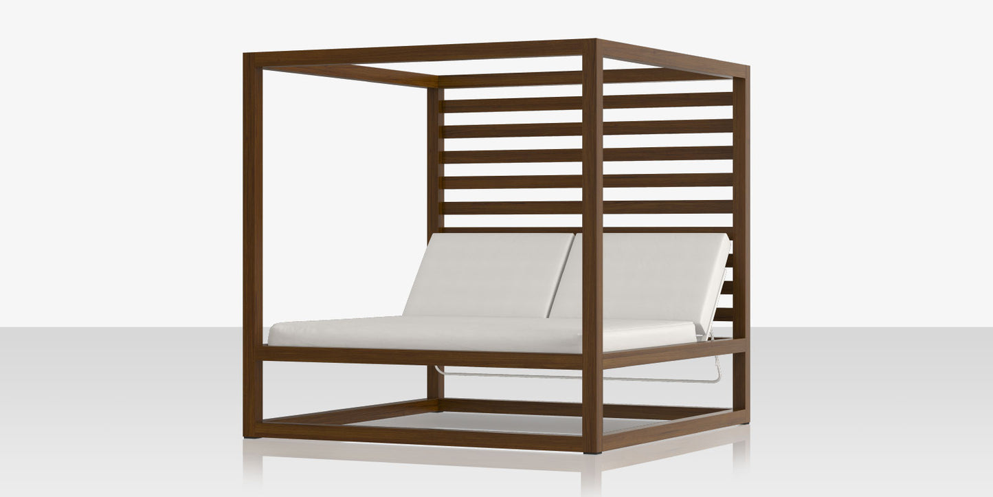 Breeze Cabana 8' Optional: Aluminum Wood Grain Slats - Back by DecoScape (3406-1005)