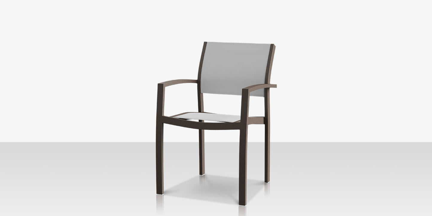 Fusion Dining Arm Chair - Tex Gray- Cloud Gray Sling by DecoScape (3001-163)